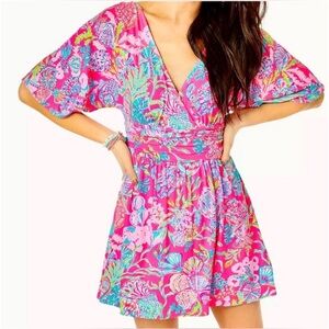 Lilly Pulitzer Parigi Pink Shell Skort Romper